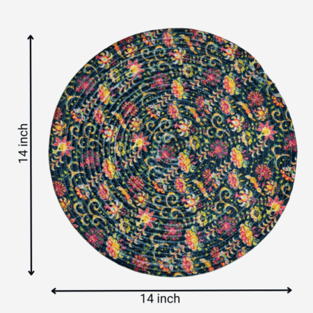 Multiple Flowers Printed Round Mat - Digital Printed Designs (14 Inches) - Image 4