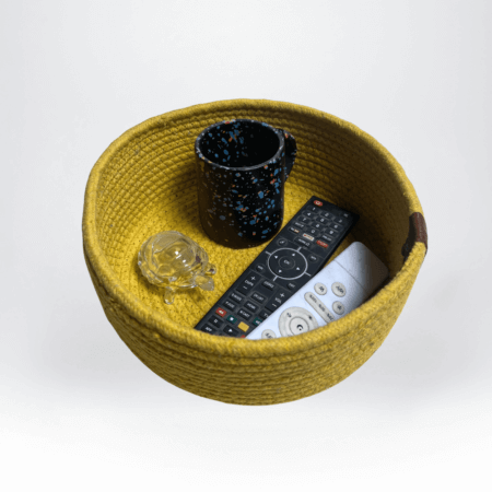 Cotton Rope Storage Basket For Your Home & Kitchen (Small,Medium,Large) - Pack of 3 (Yellow) - Image 3