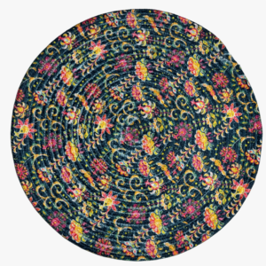 Multiple Flowers Printed Round Mat - Digital Printed Designs (14 Inches)