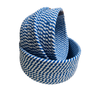 Cotton Rope Storage Basket For Your Home & Kitchen (Small,Medium,Large) - Pack of 3 (Blue White)