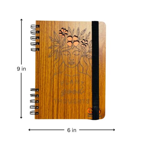 Wooden Diary - Plant Good Thoughts Design (100 Quality pages & 9*6 Sizes) - Image 5