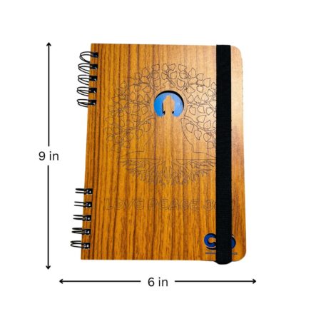 Wooden Diary - Love Peace Design (100 Quality pages & 9*6 Sizes) - Image 5