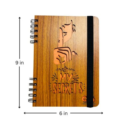 Wooden Diary - My Secrets Design (100 Quality pages & 9*6 Sizes) - Image 5