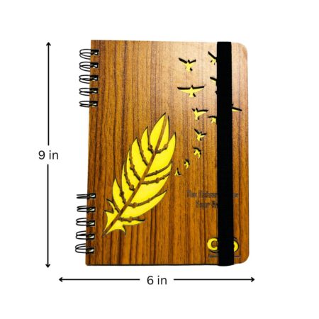 Wooden Diary - Flying Birds Design (100 Quality pages & 9*6 Sizes) - Image 5