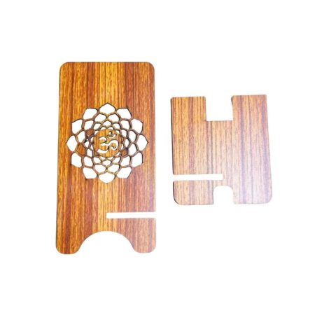 Wooden Mobile Stand / Mobile Holder for Office table, study table with Charging Slot (OM) - Image 5