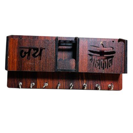 Key Holders for Home Wall with 8 Hooks & elastic, Storage for Home & Office Multipurpose (Jai Mahakal) - Image 2