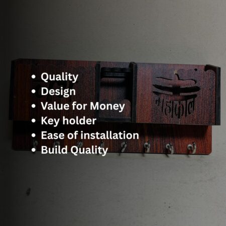 Key Holders for Home Wall with 8 Hooks & elastic, Storage for Home & Office Multipurpose (Jai Mahakal) - Image 3