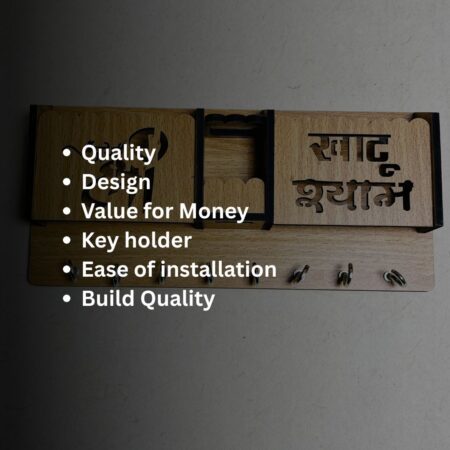 Key Holders for Home Wall with 8 Hooks & elastic, Storage for Home & Office Multipurpose (Jai Shree & Khatu Shyam) - Image 3