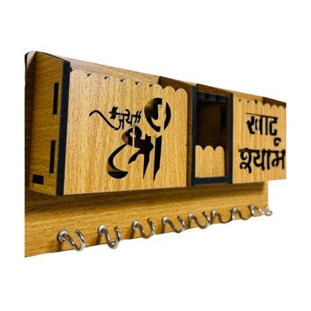 Key Holders for Home Wall with 8 Hooks & elastic, Storage for Home & Office Multipurpose (Jai Shree & Khatu Shyam) - Image 4