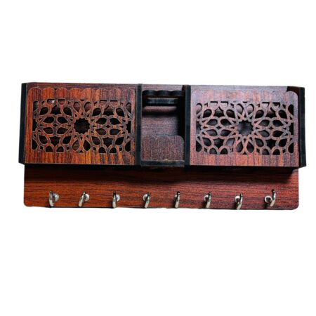 Key Holders for Home Wall with 8 Hooks & elastic, Storage for Home & Office Multipurpose (Flower) - Image 2