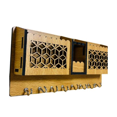 Key Holders for Home Wall with 8 Hooks & elastic, Storage for Home & Office Multipurpose (Hexagon) - Image 4