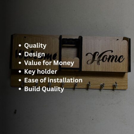 Key Holders for Home Wall with 8 Hooks & elastic, Storage for Home & Office Multipurpose (Welcome Home) - Image 3