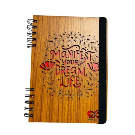Wooden Diary - Manifestation Design (100 Quality pages & 9*6 Sizes)