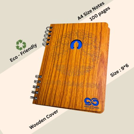 Wooden Diary - Love Peace Design (100 Quality pages & 9*6 Sizes) - Image 3