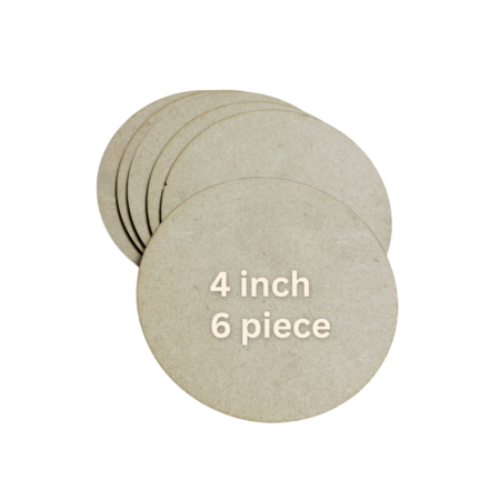 MDF Wooden Circle Blanks (4 Inch) – Set of 6 | DIY Craft Bases for Painting, Resin Art, Home Décor & Kids Projects