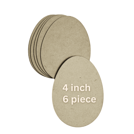MDF Wooden Egg Shape Blanks (4 Inch) – Set of 6 | DIY Craft Bases for Painting, Resin Art, Home Décor & Kids Projects