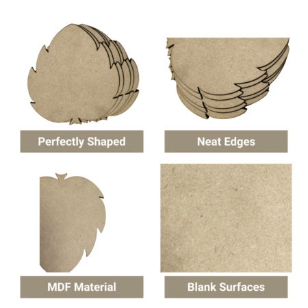 MDF Wooden Leaf Blanks (4 Inch) – Set of 6 | DIY Craft Bases for Painting, Resin Art, Home Décor & Kids Projects - Image 2