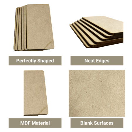 MDF Wooden Rectangle Blanks (4 Inch) – Set of 6 | DIY Craft Bases for Painting, Resin Art, Home Décor & Kids Projects - Image 2