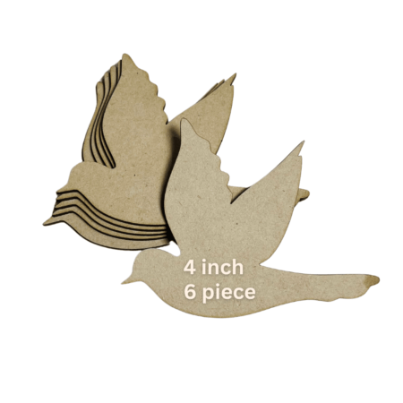 MDF Wooden Bird Blanks (4 Inch) – Set of 6 | DIY Craft Bases for Painting, Resin Art, Home Décor & Kids Projects