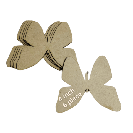 MDF Wooden Butterfly Blanks (4 Inch) – Set of 6 | DIY Craft Bases for Painting, Resin Art, Home Décor & Kids Projects