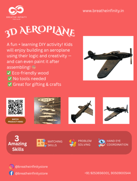 3D Wooden Aeroplane Puzzle DIY Kit for Kids – Fun & Learning - Image 5